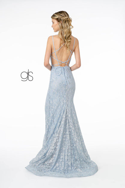 Glitter Mermaid Long Prom Dress - The Dress Outlet Elizabeth K