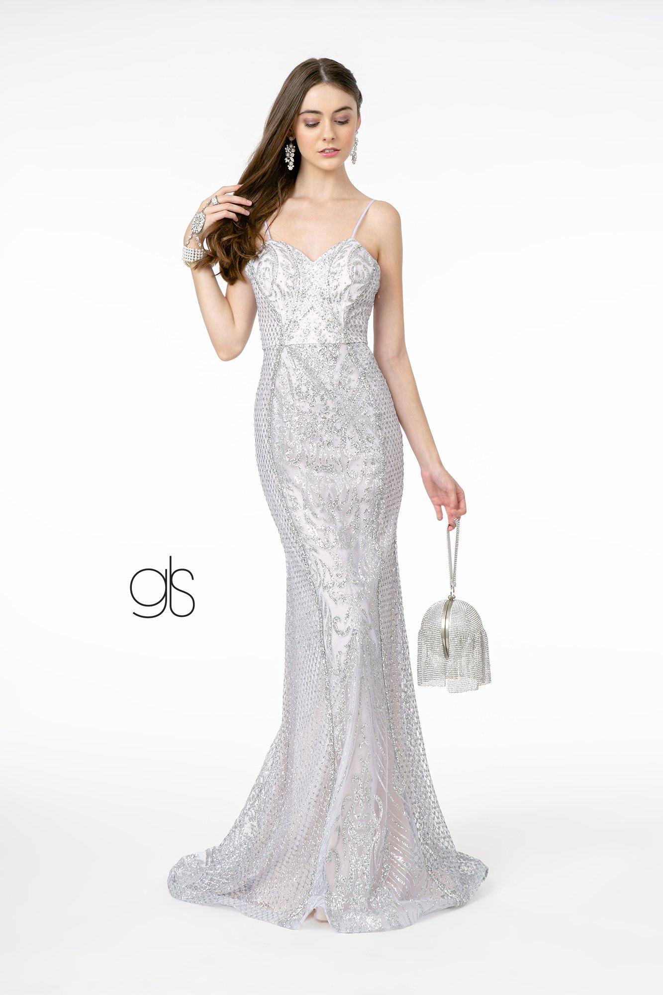Glitter Mesh Sweetheart Mermaid Long Prom Dress - The Dress Outlet Elizabeth K