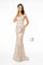 Glitter Pattern Mesh Mermaid Long Prom Dress - The Dress Outlet Elizabeth K