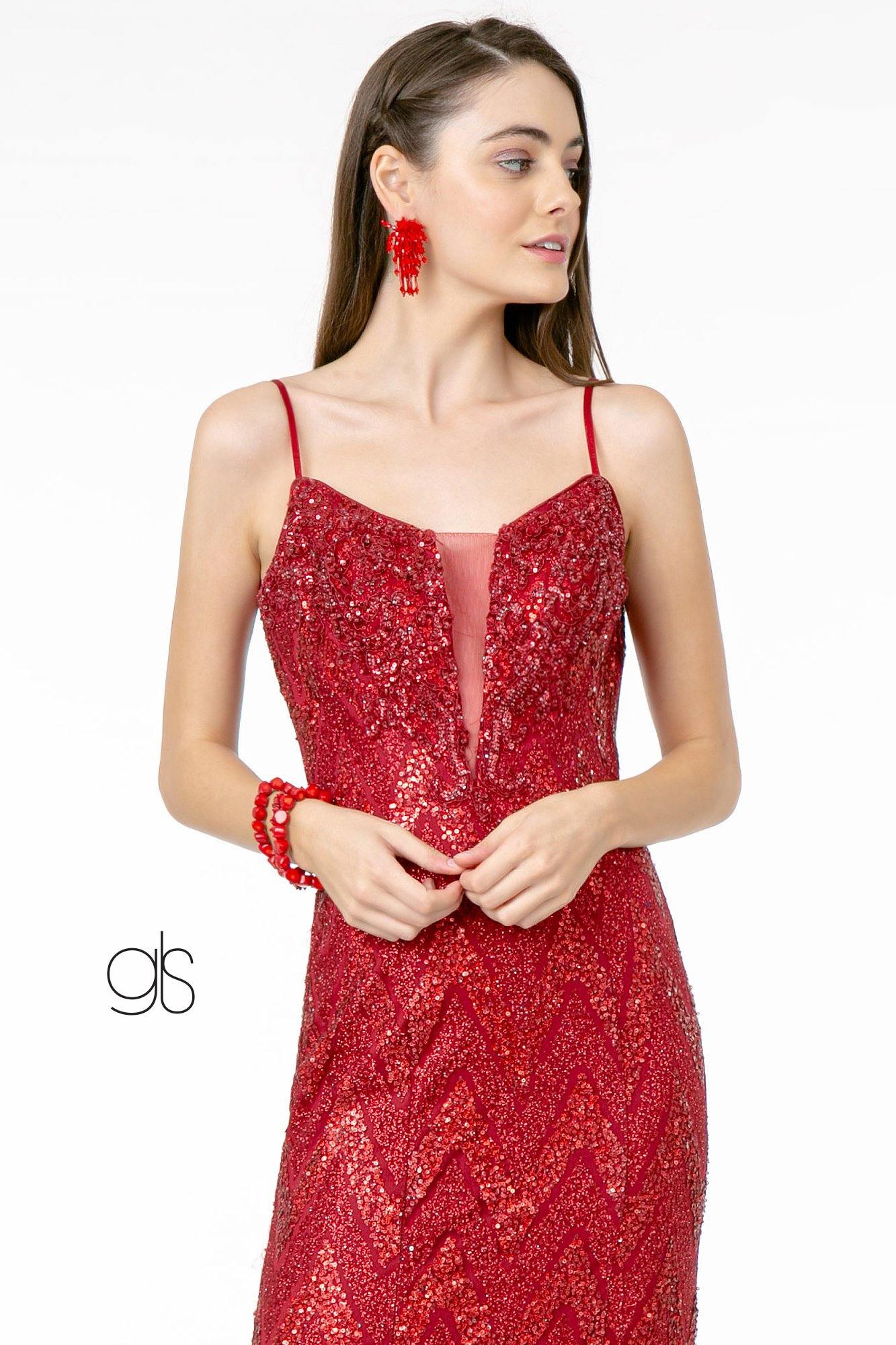 Glitter Sequin Mermaid Long Prom Dress