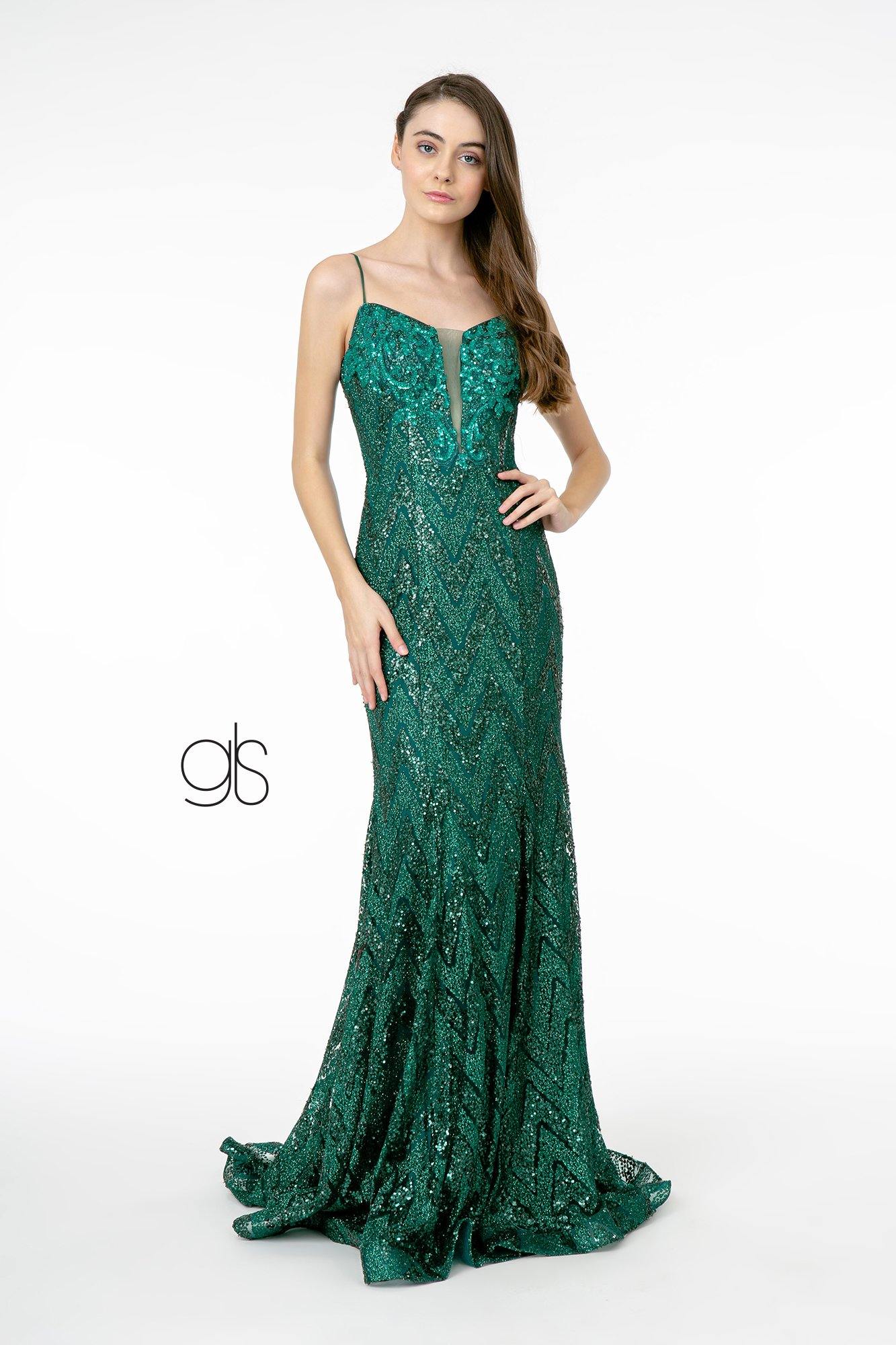 Glitter Sequin Mermaid Long Prom Dress