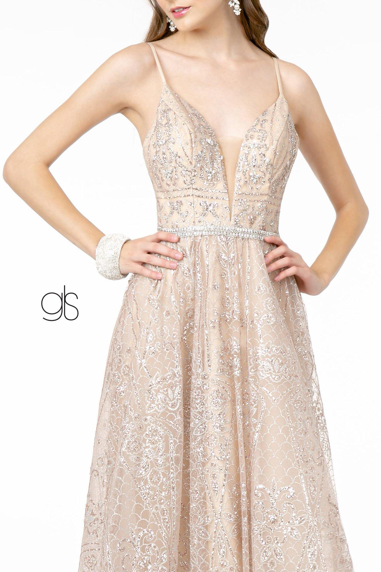 Glittter Mesh Long Prom Dress