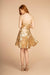 Gold Sequin Embellished Short Prom Dress - The Dress Outlet Elizabeth K