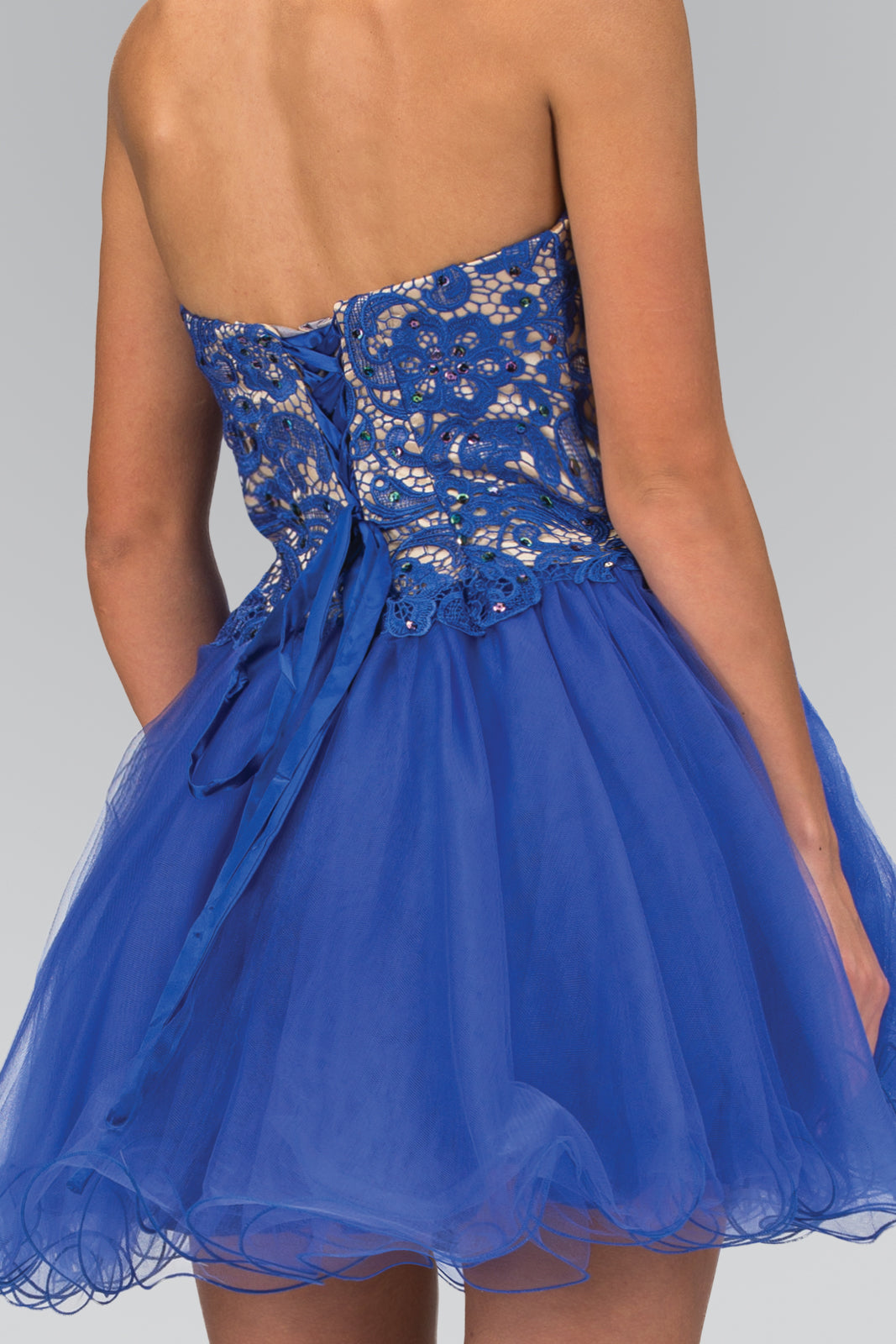 Royal Blue Homecoming Short Cocktail Jewel Mini Dress Royal Blue
