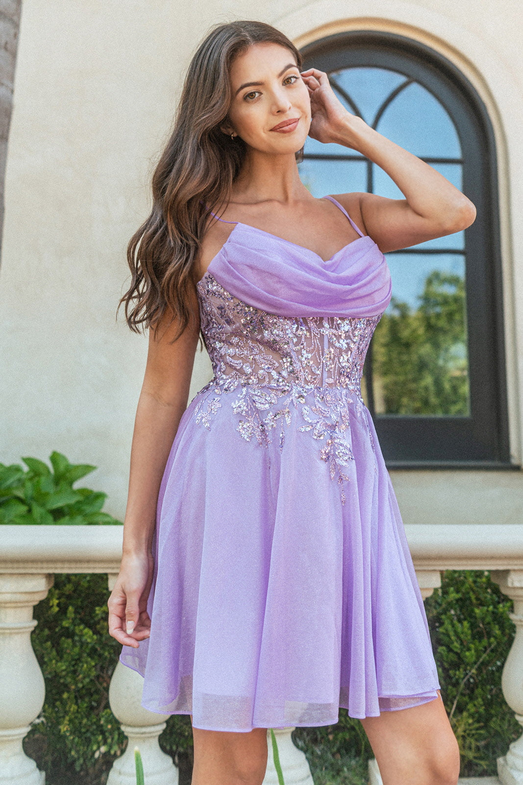Blue Short Cocktail Glitter Print Homecoming Dress