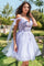 Cocktail Dresses  Homecoming 3D Flower Glitter Short Cocktail Lilac