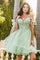 Cocktail Dresses  Homecoming 3D Flower Glitter Short Cocktail Sage