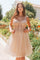Cocktail Dresses Short Cocktail Glitter Homecoming Dress Champagne