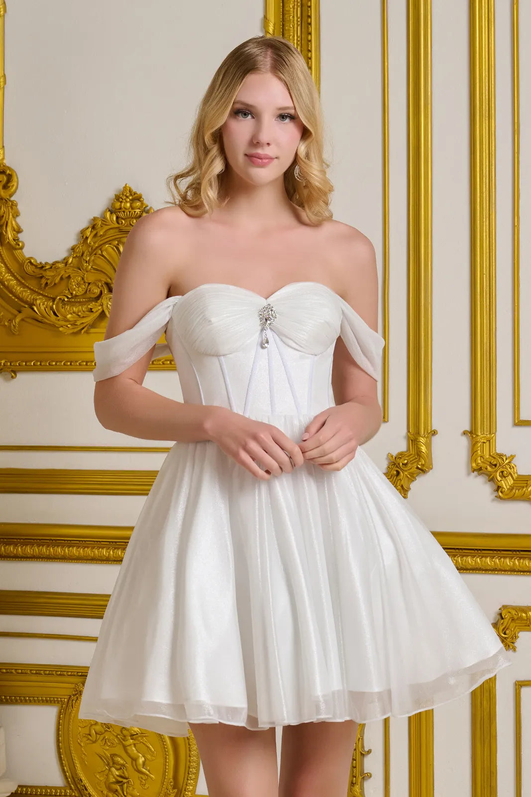 GS3633 Short Homecoming A Line Cocktail Glitter Dress