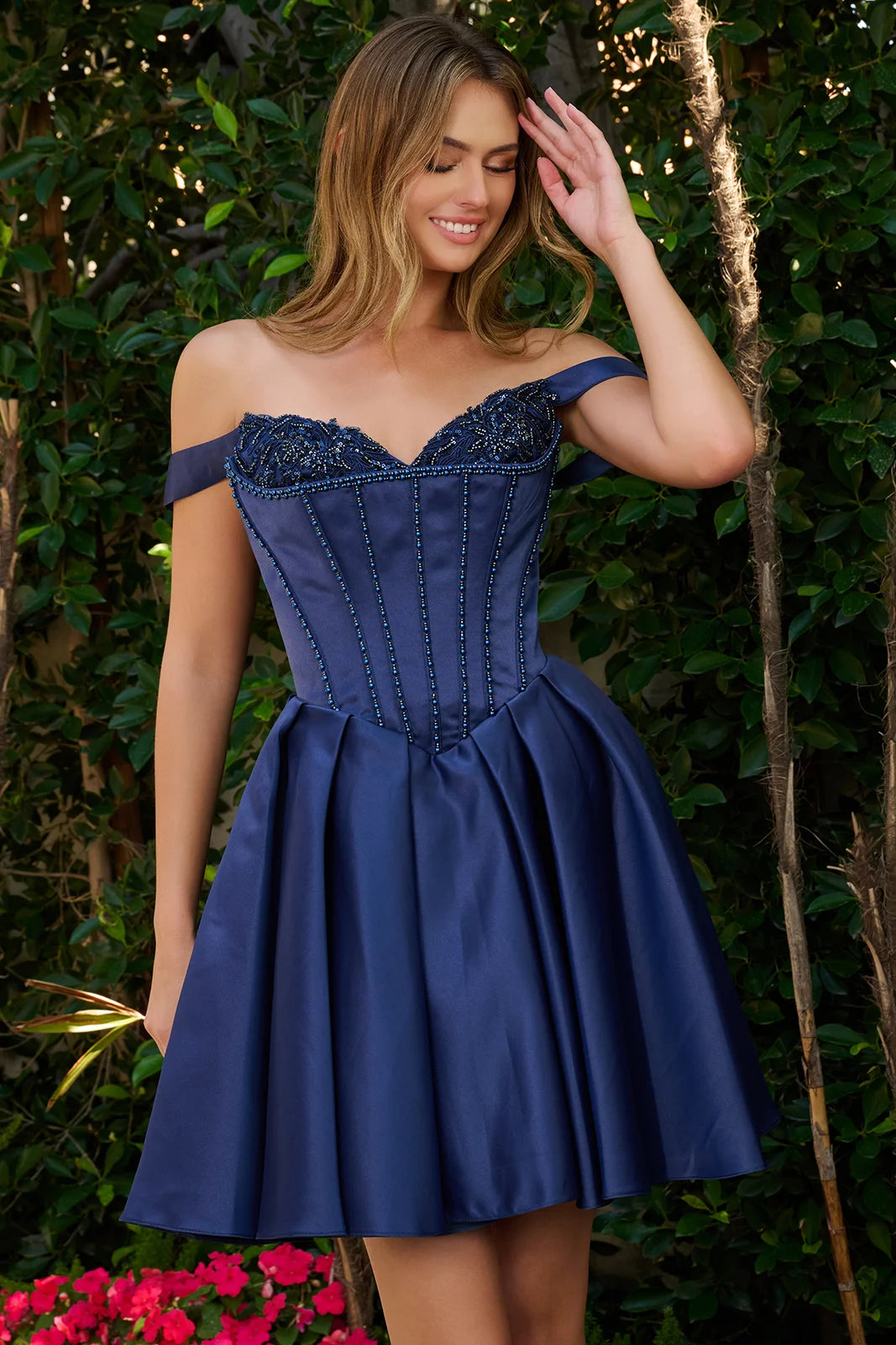 Sweetheart Mini/Short Satin Cocktail A-Line GLS GLGS3855