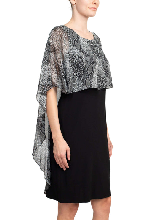 Glamour Nights GVK180 Short Cocktail Cape Dress