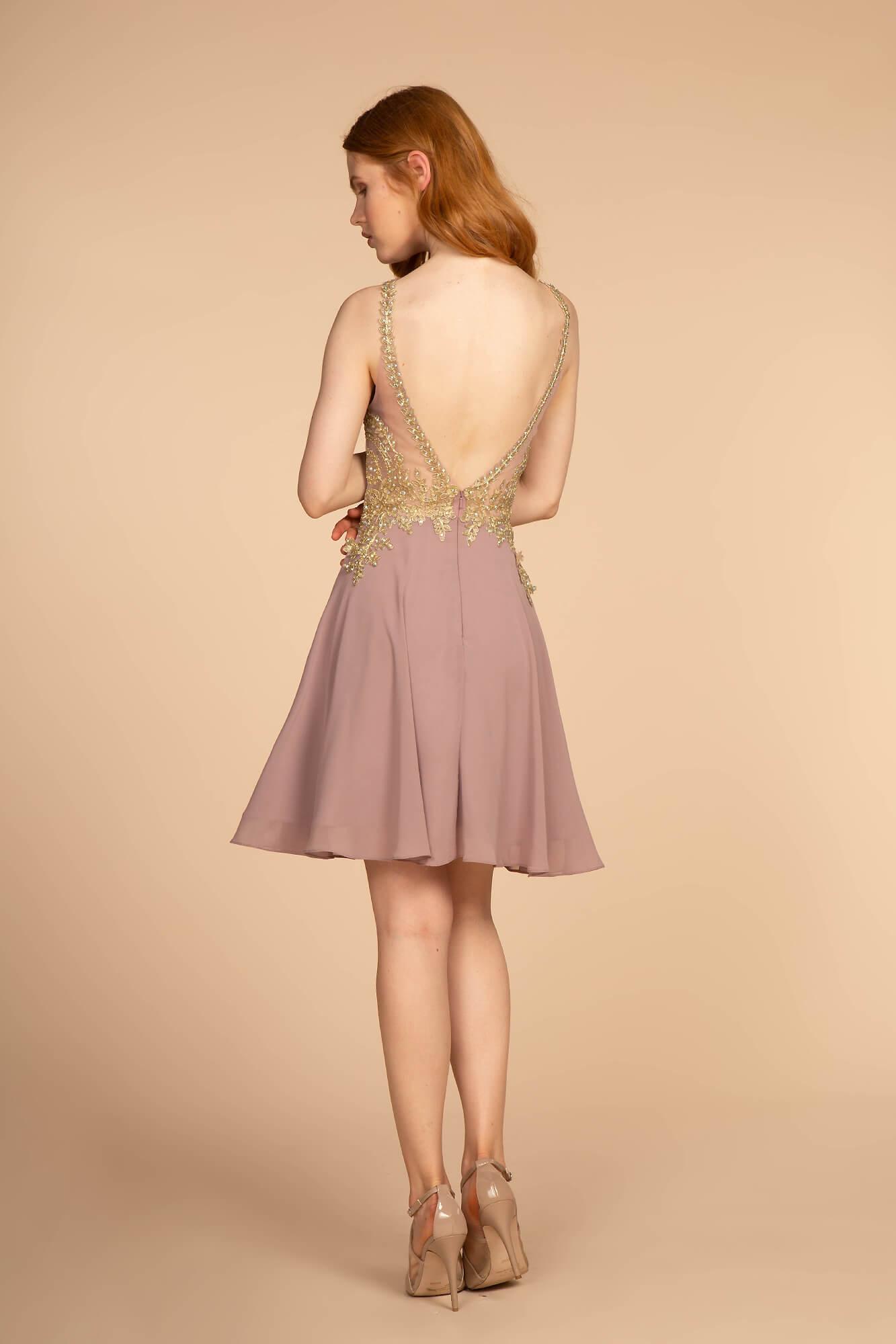 Halter Short Prom Dress Homecoming - The Dress Outlet Elizabeth K