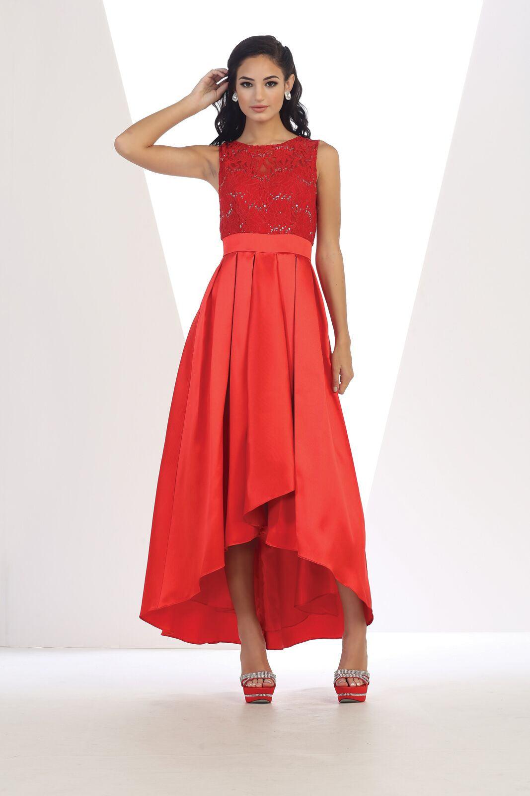 High Low Dress Formal Homecoming Prom Party Gown - The Dress Outlet May Queen