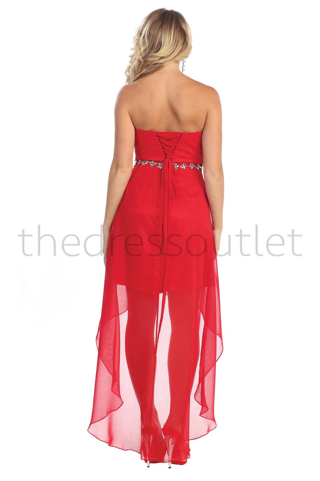 High Low Formal Bridesmaids Plus Size Prom Dress - The Dress Outlet May Queen