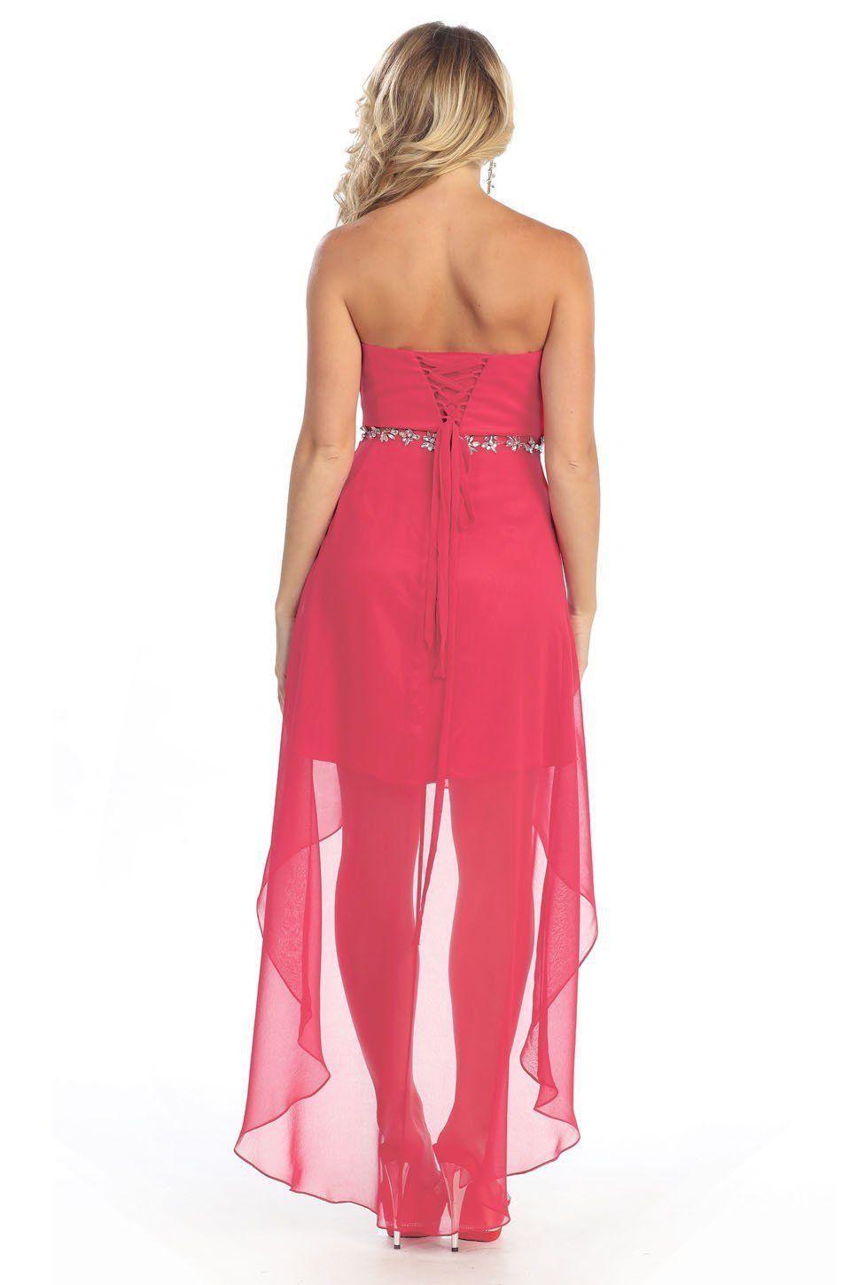 High Low Formal Bridesmaids Plus Size Prom Dress - The Dress Outlet May Queen