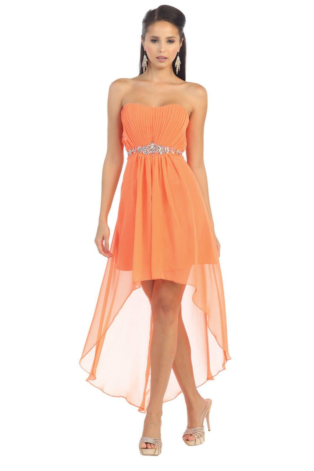 High Low Formal Bridesmaids Plus Size Prom Dress - The Dress Outlet May Queen