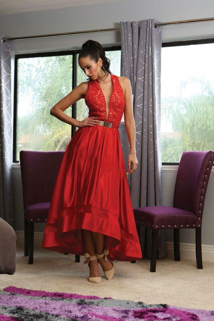 High Low Prom Dress Formal Evening Gown - The Dress Outlet May Queen