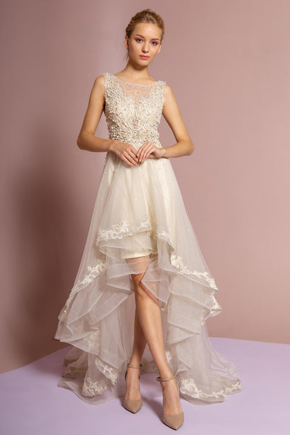 High Low Prom Sleeveless Evening Dress - The Dress Outlet Elizabeth K