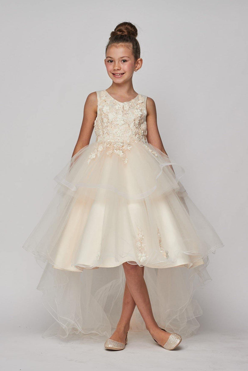 Esme - Girls Short Sleeve High Low Dress main image 0