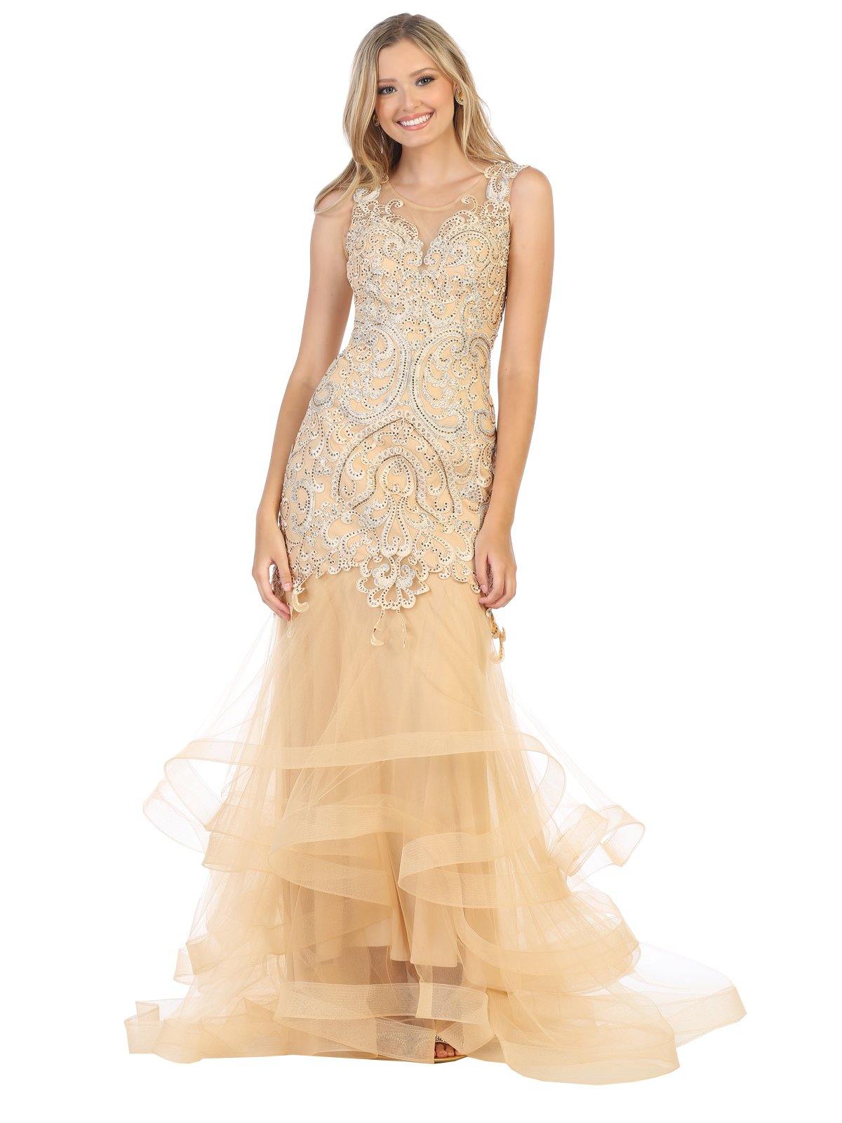 Homecoming Long Formal Sleeveless Prom Dress - The Dress Outlet May Queen