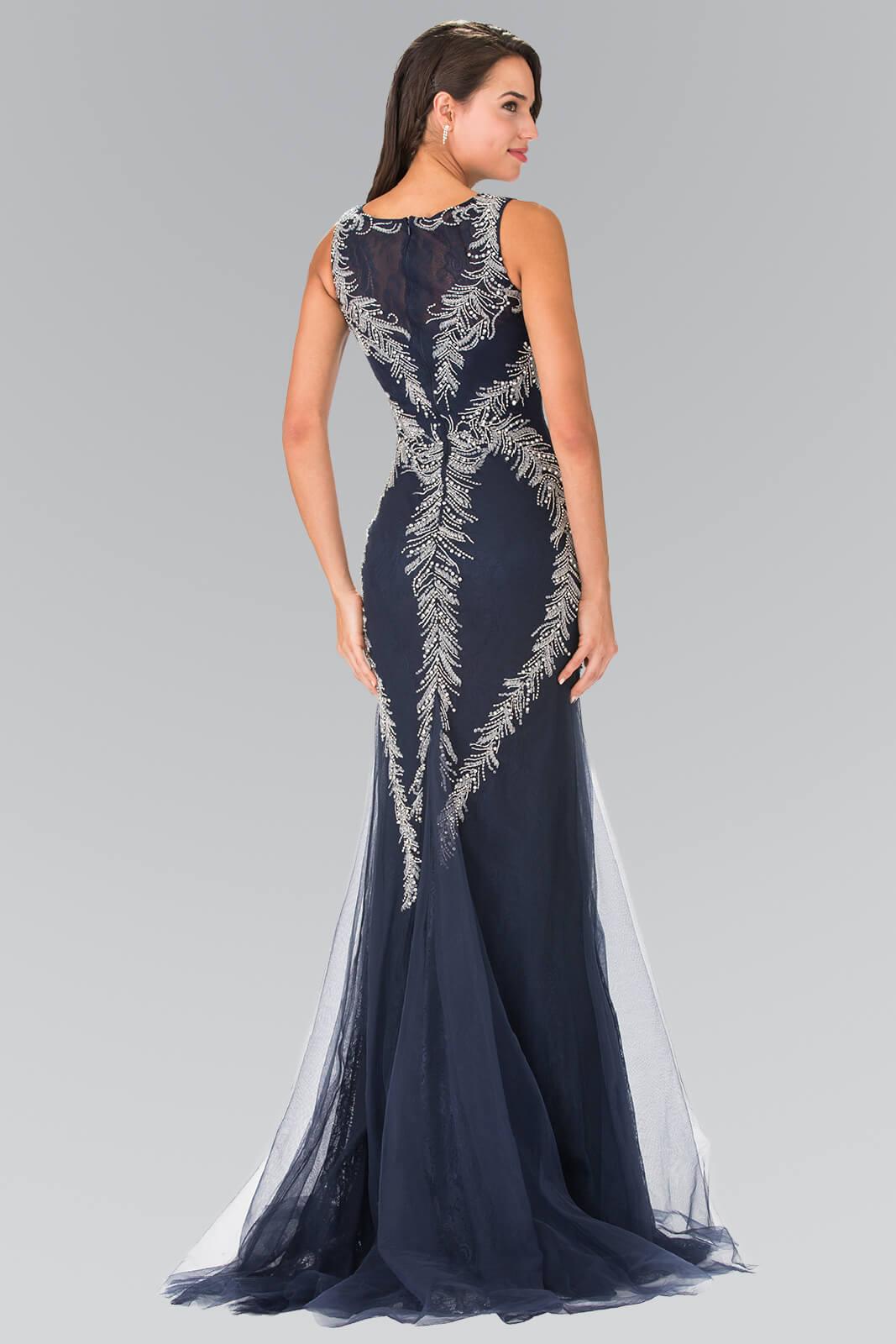 Beaded Mermaid Cross Back Sleeveless Homecoming Dress, FC1541