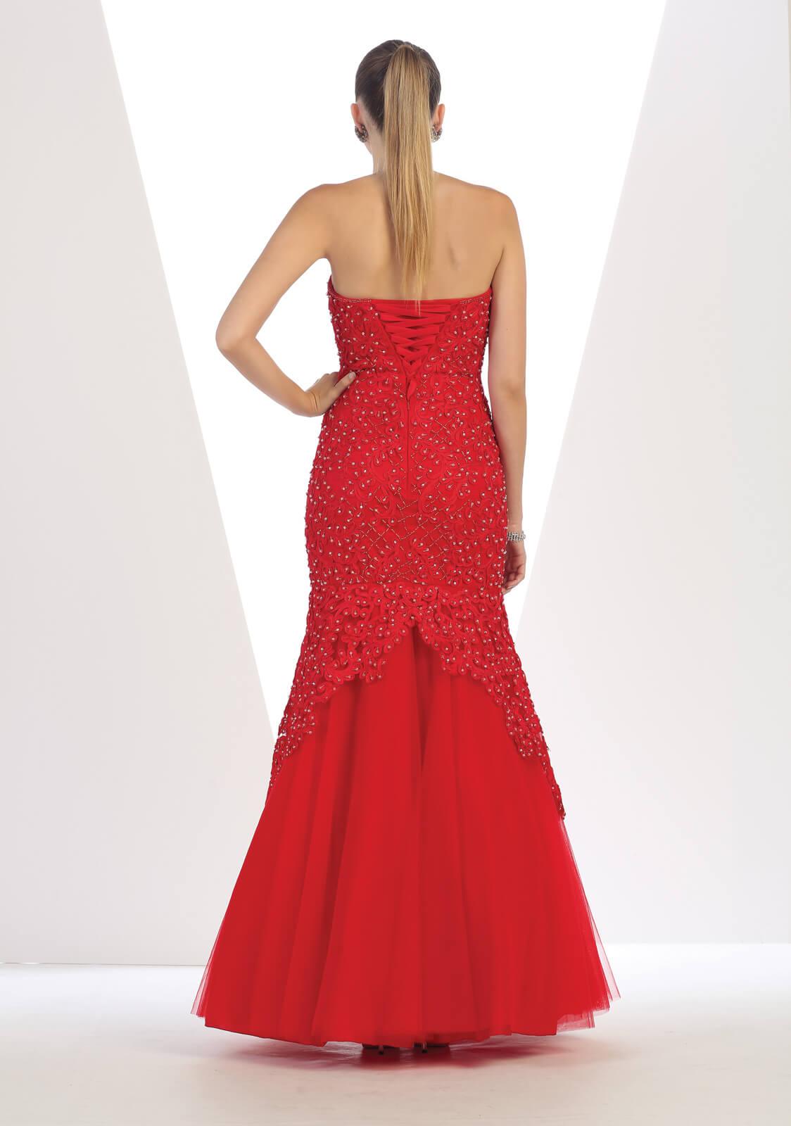 Homecoming Long Strapless Sweetheart Mermaid Prom Dress - The Dress Outlet May Queen