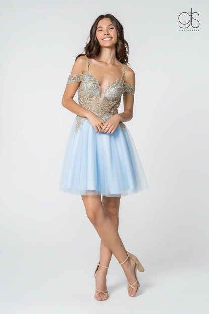 Homecoming Off Shoulder Short Cocktail Prom Dress - The Dress Outlet Elizabeth K