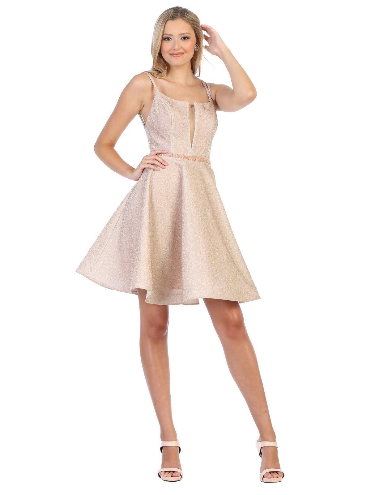 Homecoming Prom Short Cocktail Party Glitter Dress - The Dress Outlet May Queen