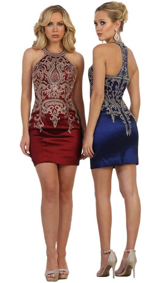 Homecoming Short Cocktail Halter Prom Dress