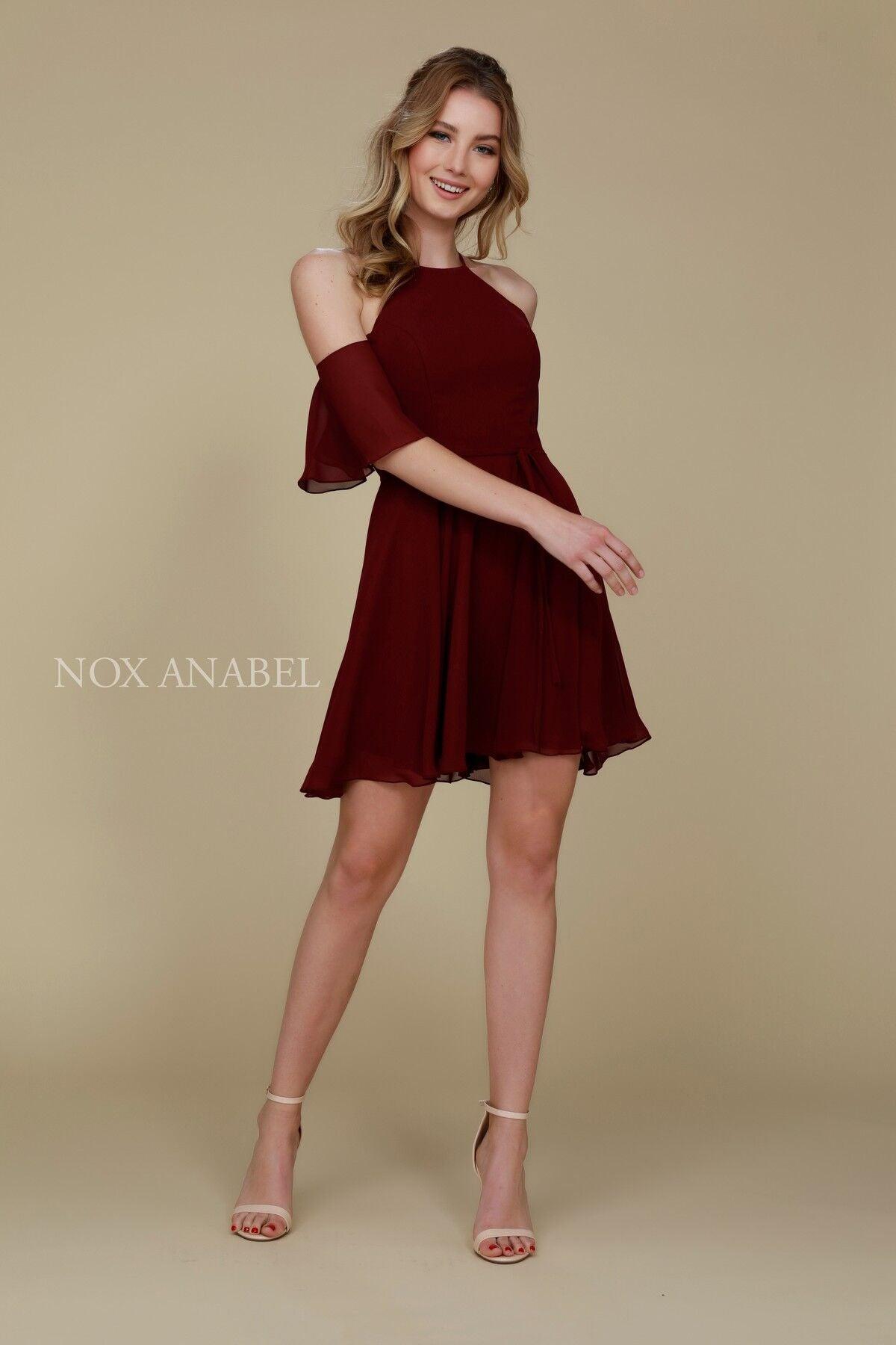 Homecoming Short Cocktail Party Chiffon Dress - The Dress Outlet Nox Anabel