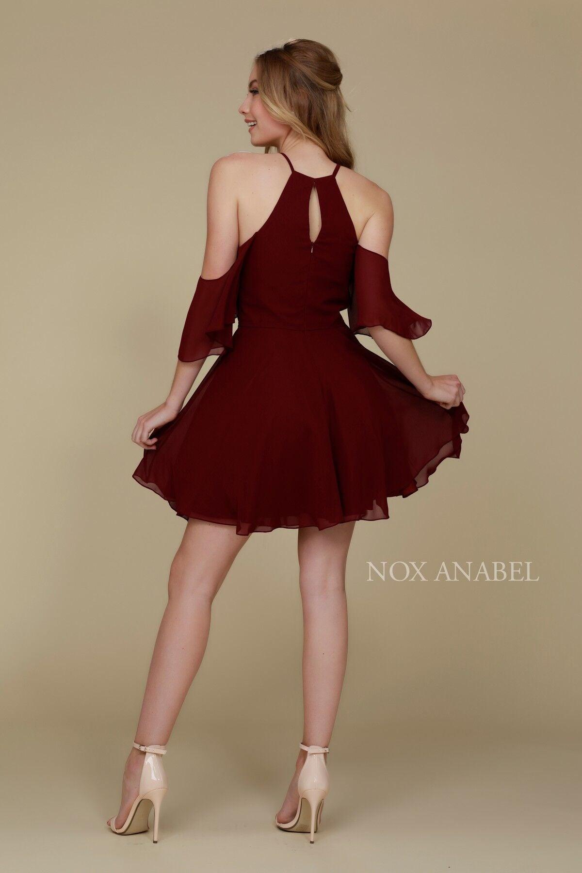Homecoming Short Cocktail Party Chiffon Dress - The Dress Outlet Nox Anabel