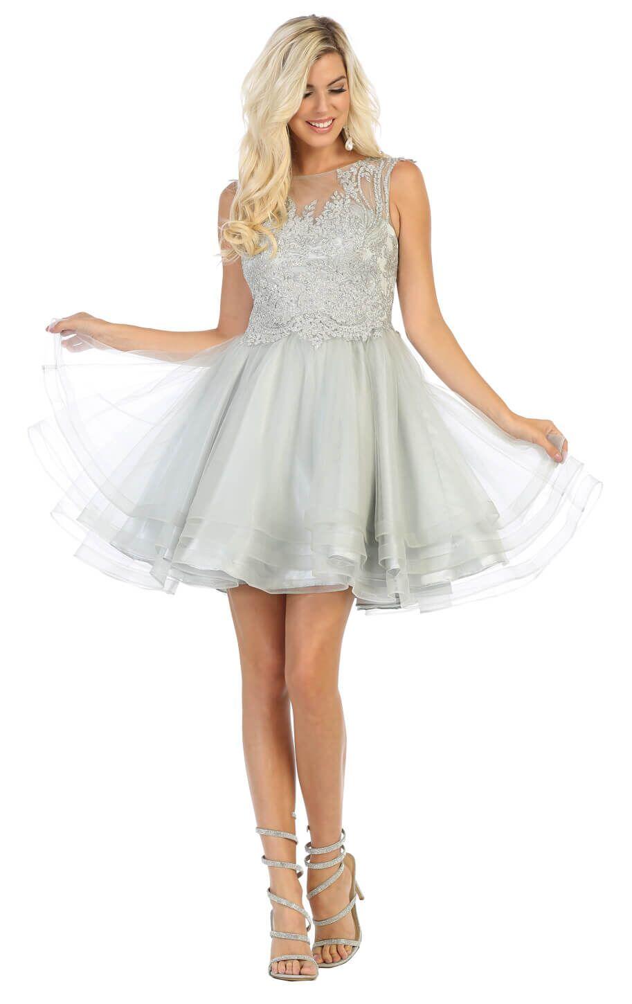 Homecoming Short Cocktail Prom Plus Size Dress - The Dress Outlet May Queen