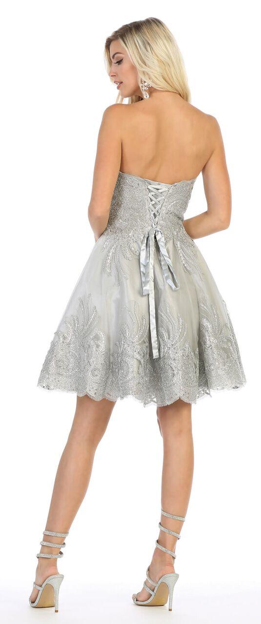 Homecoming Short Strapless Prom Plus Size Dress - The Dress Outlet May Queen