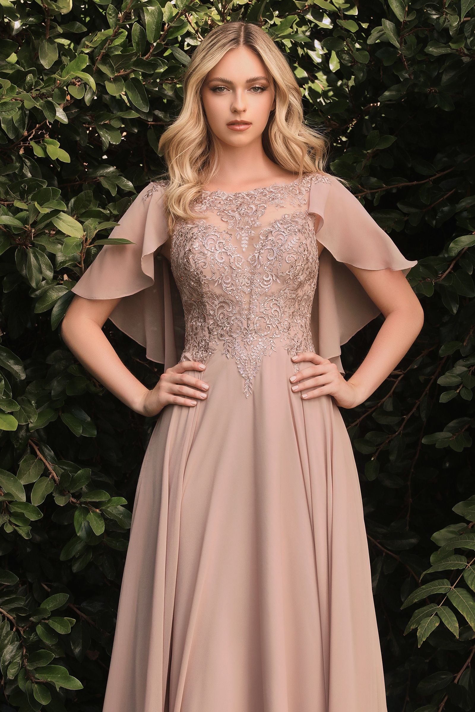 LaDivine HT101 Formal Long A Line Mother of the Bide Dress
