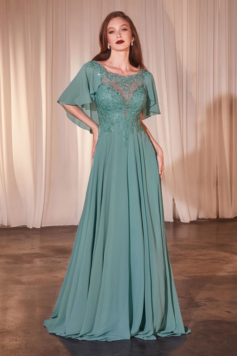 LaDivine HT101 Formal Long A Line Mother of the Bide Dress