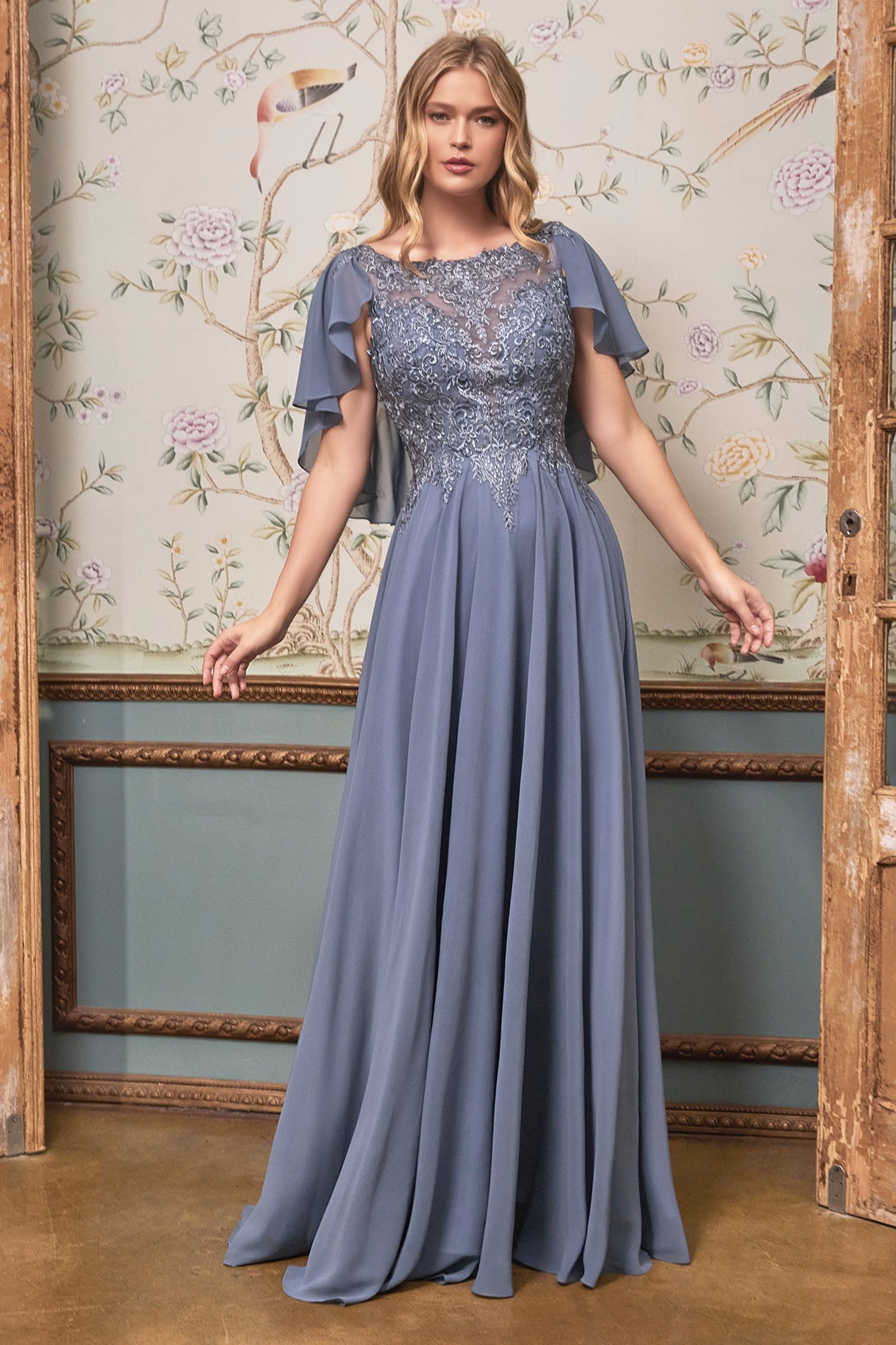 LaDivine HT101 Formal Long A Line Mother of the Bide Dress