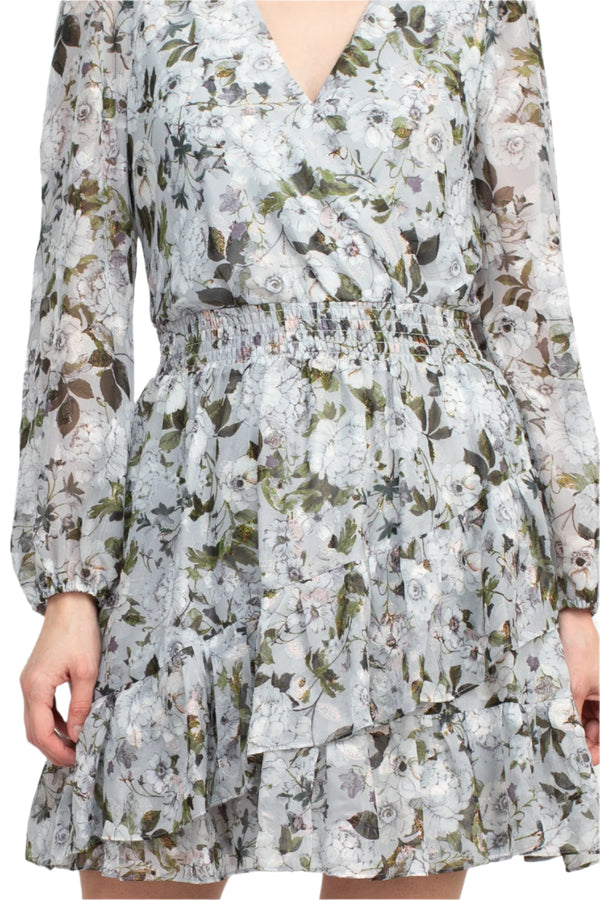 Laundry by Shelli Segal HU07D29 Long Sleeve Floral Print Cocktail Dress