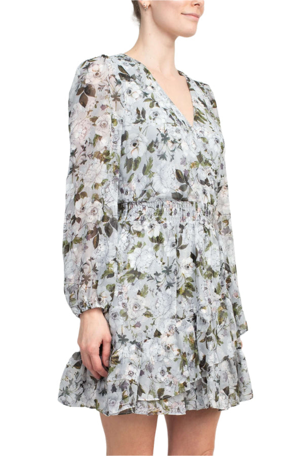 Laundry by Shelli Segal HU07D29 Long Sleeve Floral Print Cocktail Dress