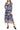 Cocktail Dresses Long Sleeve Floral Print Cocktail Tea Length Dress Blue Multi