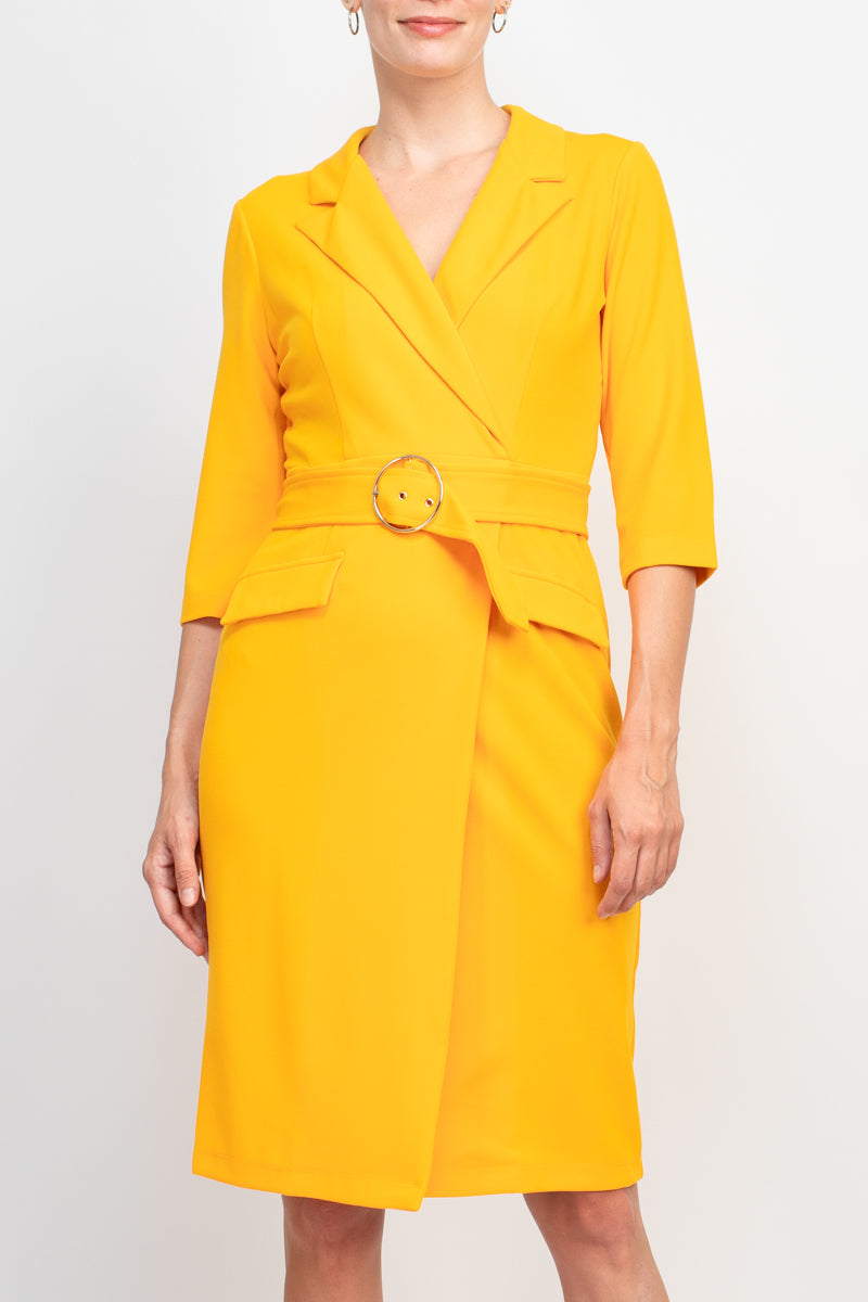 Sharagano HW3F12HW1 Short Belted Cocktail Knee Length Dress