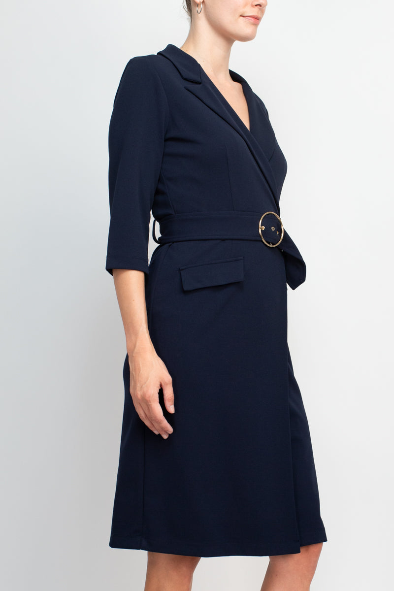 Sharagano HW3F12HW1 Short Belted Cocktail Knee Length Dress