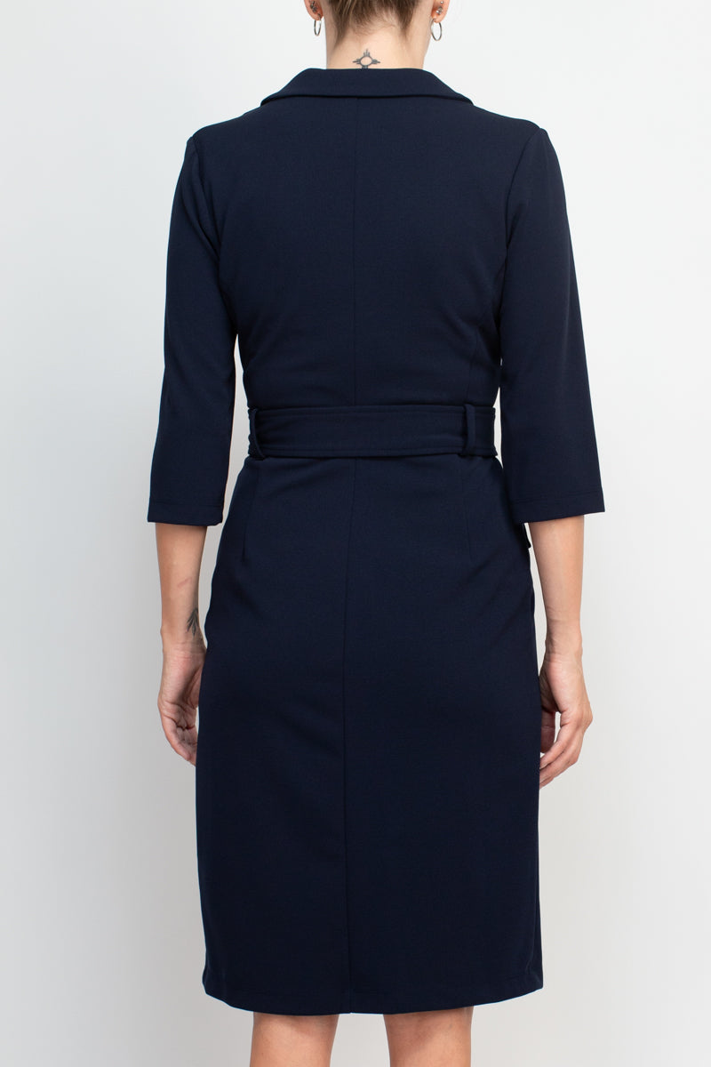Sharagano HW3F12HW1 Short Belted Cocktail Knee Length Dress