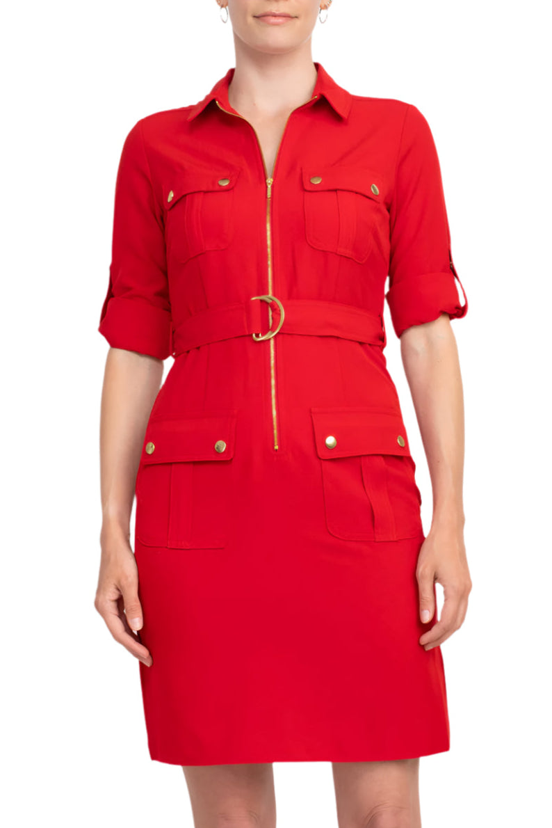 Cocktail Dresses Collared Short Fitted Cocktail Dress Red Riding Hood