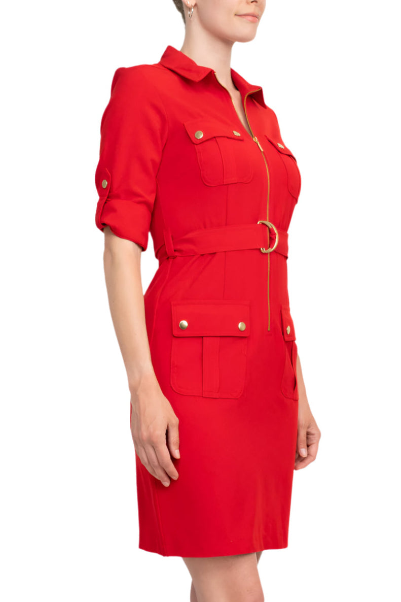 Cocktail Dresses Collared Short Fitted Cocktail Dress Red Riding Hood