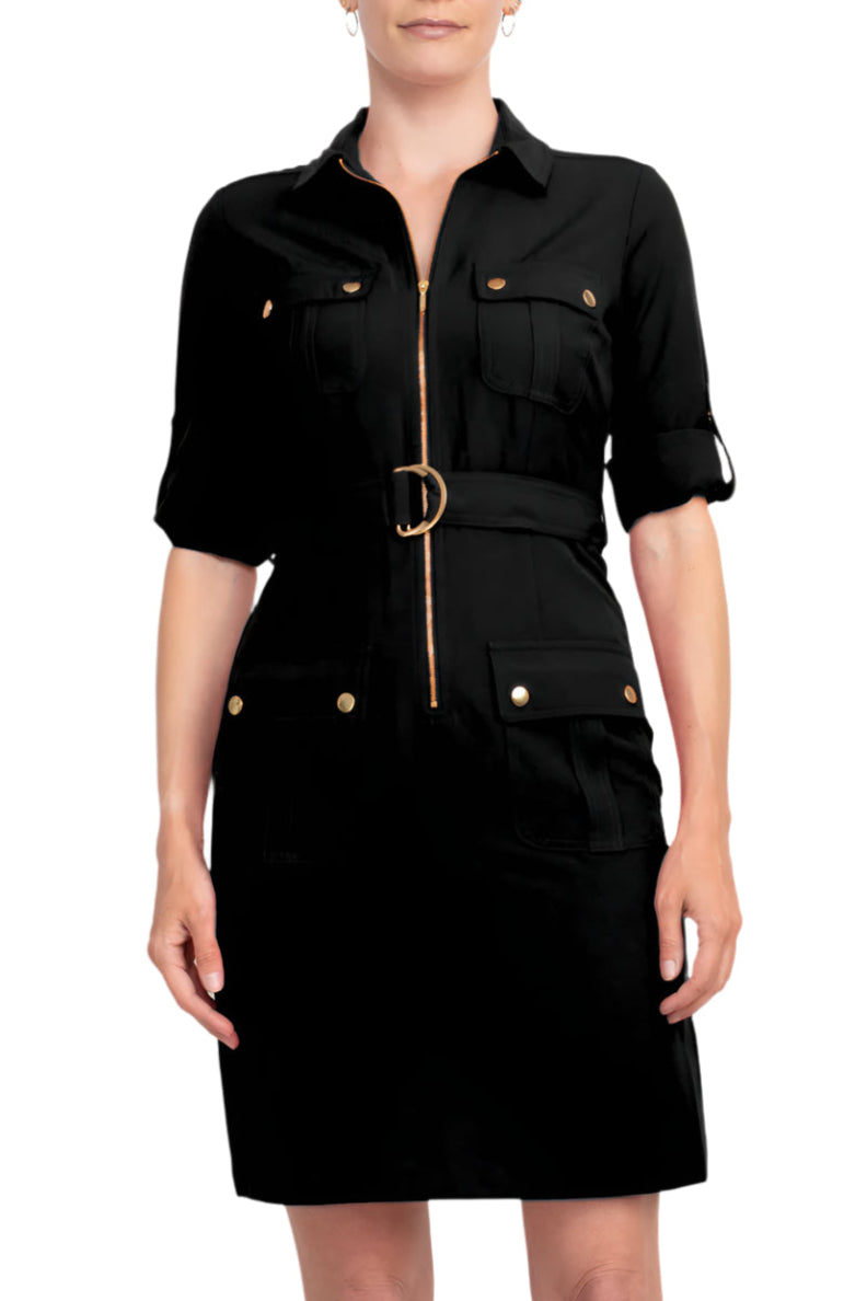 Cocktail Dresses Collared Short Fitted Cocktail Dress Very Black