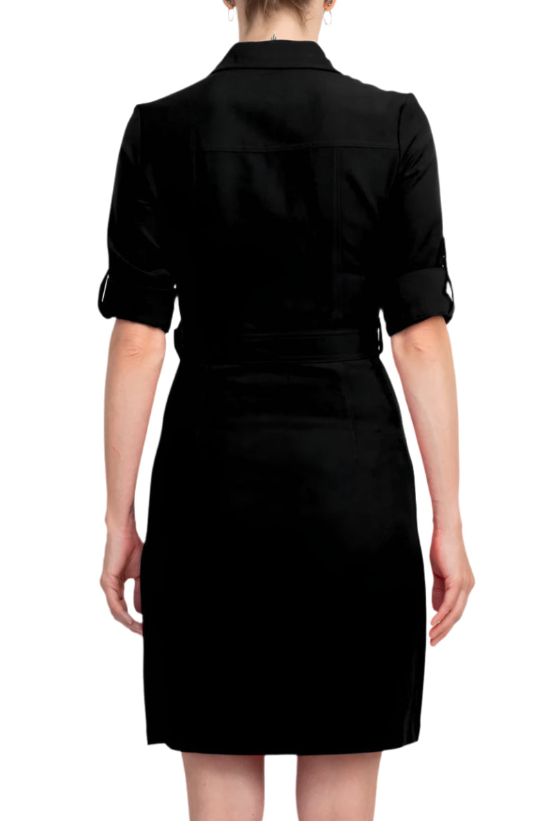 Cocktail Dresses Collared Short Fitted Cocktail Dress Very Black