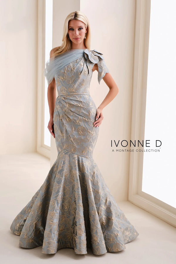 Ivonne D ID1201 Floral Mermaid Formal Long Evening Dress