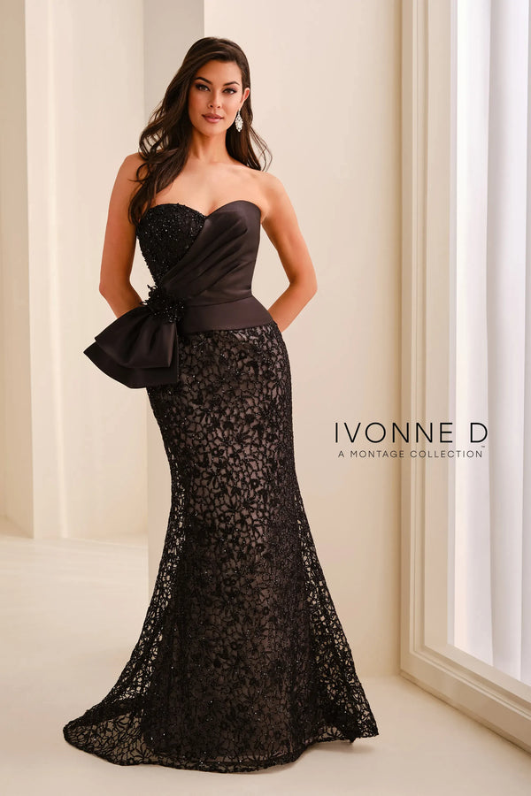 Strapless Curved Neck Floor-Length Lace Formal Mermaid Trumpet Ivonne D ID2201