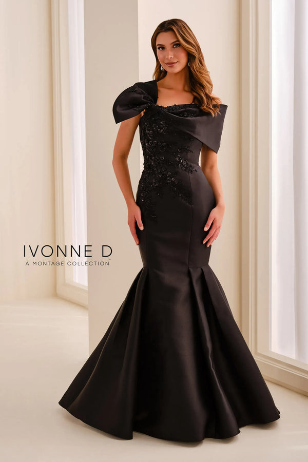 Off-the-Shoulder Floor-Length Satin Formal Mermaid Trumpet Ivonne D ID2202