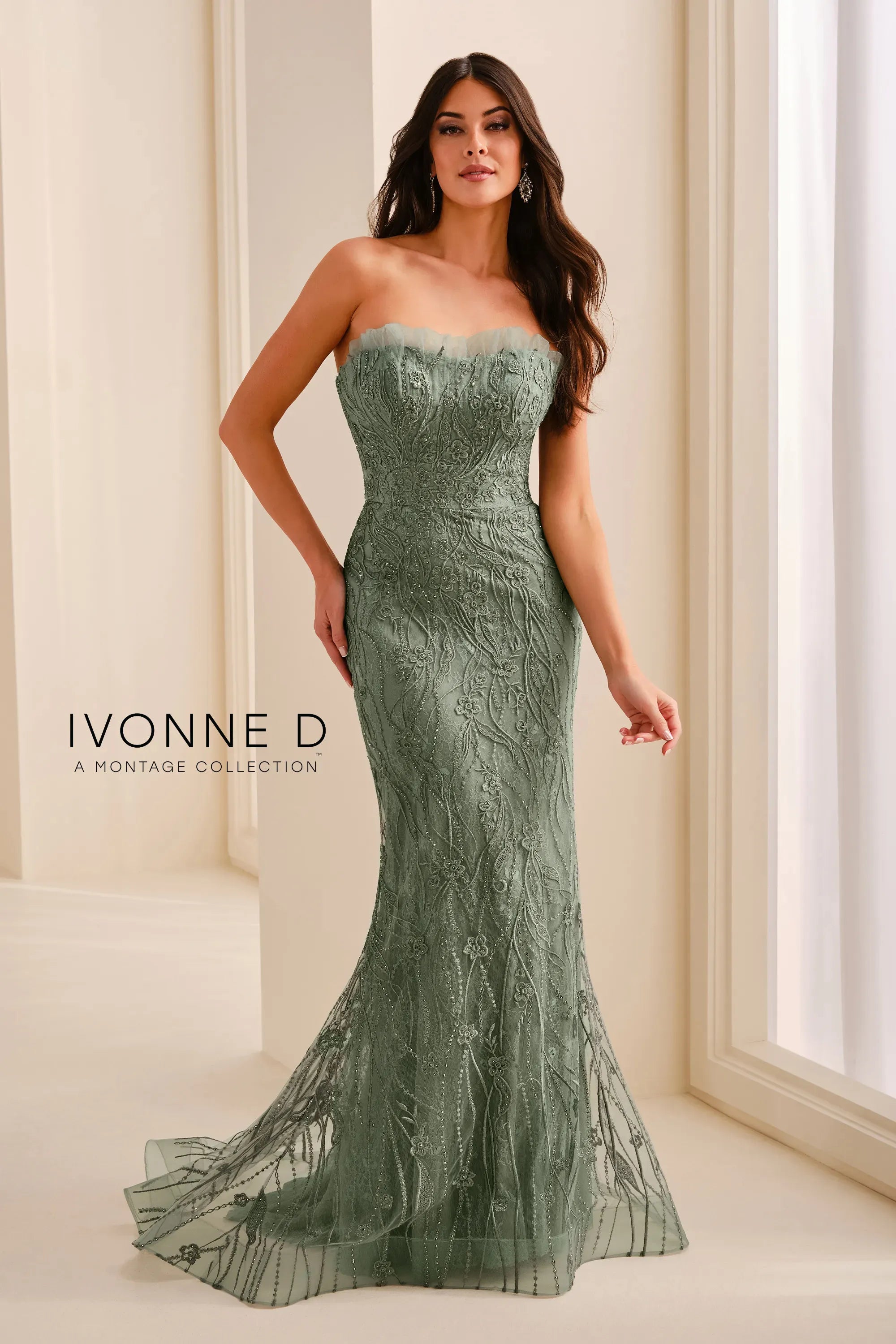 Strapless Lace Formal Sheath Gown Ivonne D ID2212 The Dress Outlet Strapless Lace Formal Sheath Gown Ivonne D ID2212 The Dress Outlet